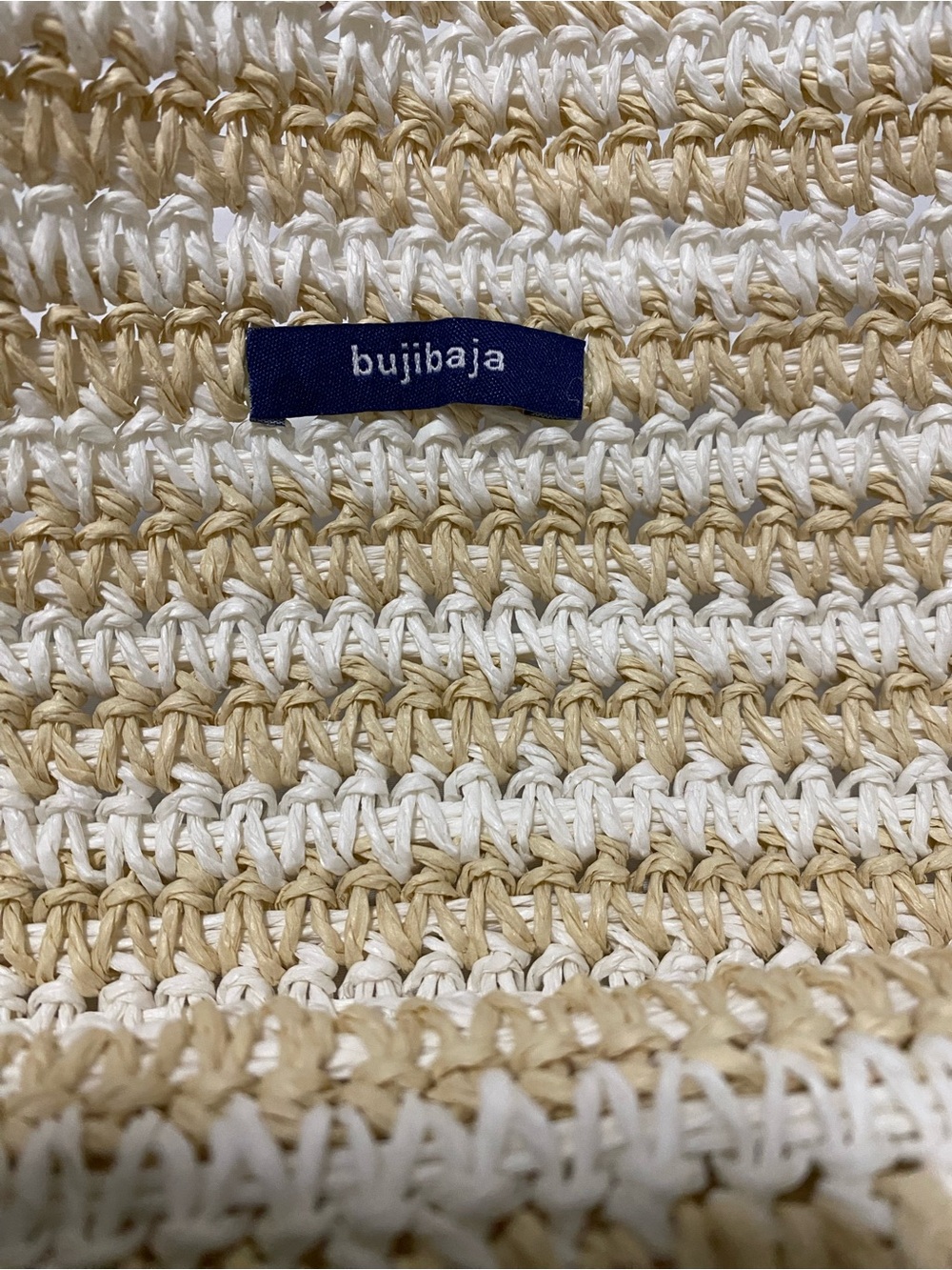 Buji Baja Striped Tan & White Tote - Picture 6 of 6